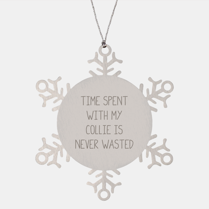 Collie Dog Lovers' Snowflake Ornament Gifts from Family, Friends, or Coworkers for Christmas