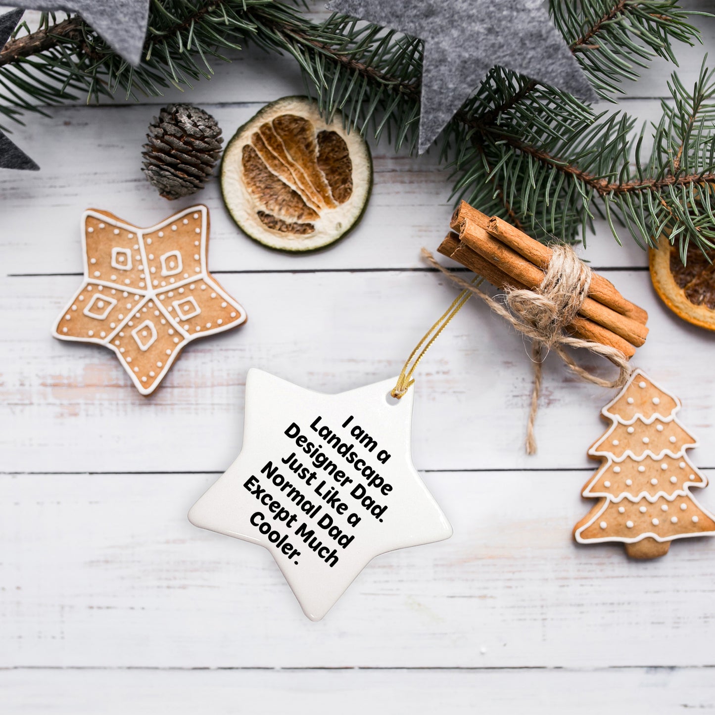 Cool Dad's Gift for Landscape Designer Birthday, Star Ornament, Funny Quote, Gifts from Dad, Gifts for Landscape Designer