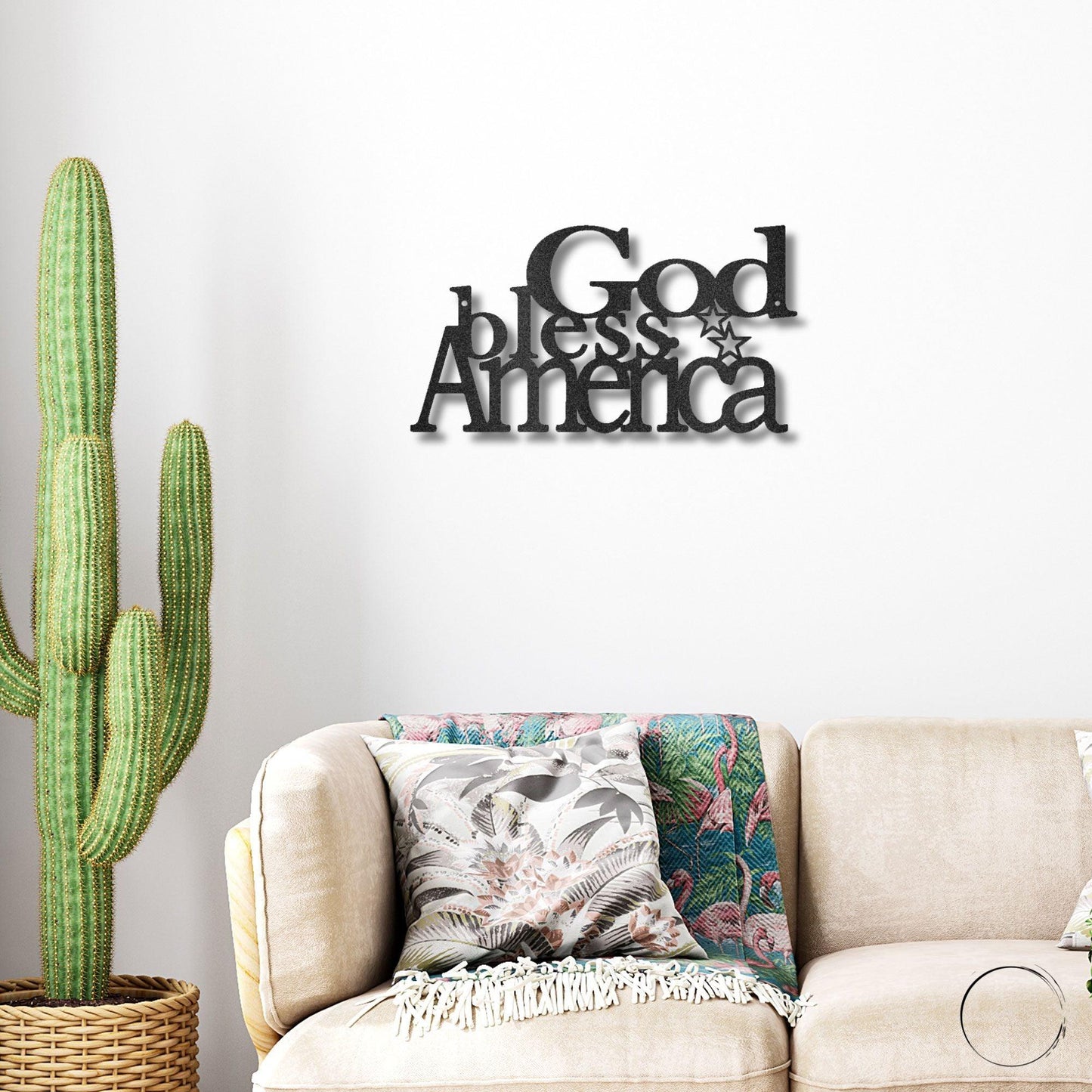 God Bless America Metal Art Wall Sign - Mallard Moon Gift Shop