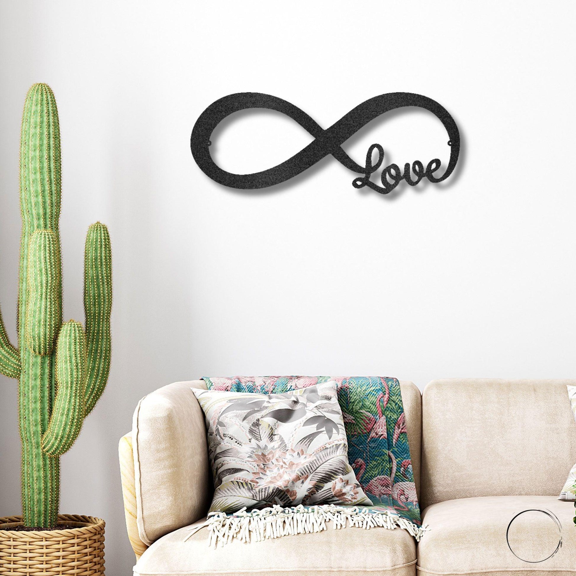 Infinite Love Steel Wall Sign Metal Art Valentine Wedding Anniversary Gift - Mallard Moon Gift Shop