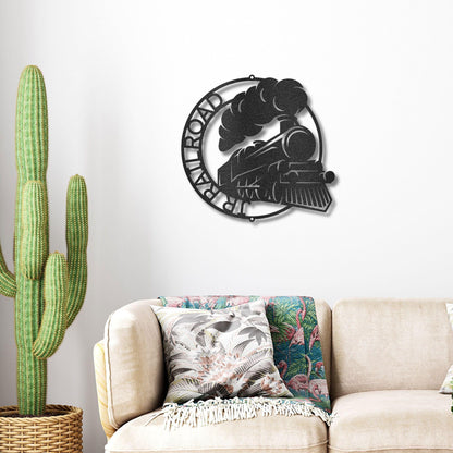 Steam Locomotive Train Custom Name Metal Art Wall Sign - Mallard Moon Gift Shop