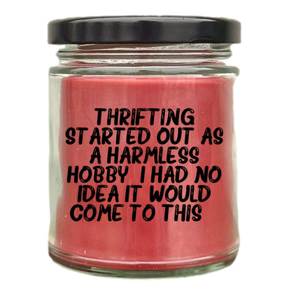 Thrifting Delight, Gifts for Friends, Thrifting Enthusiasts, Birthday, Holidays, Special Occasions, Quote Inspired Scented Soy Candle - Mallard Moon Gift Shop