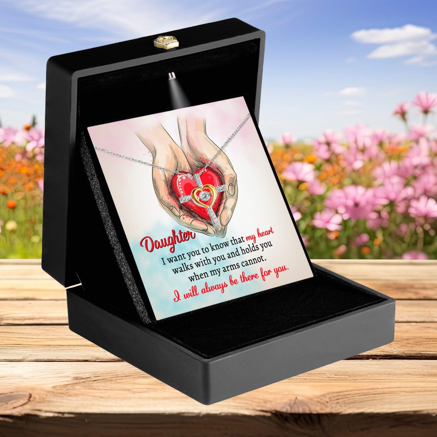 Gift for Daughter- I Will Always Be There Cross Pendant Necklace - Mallard Moon Gift Shop