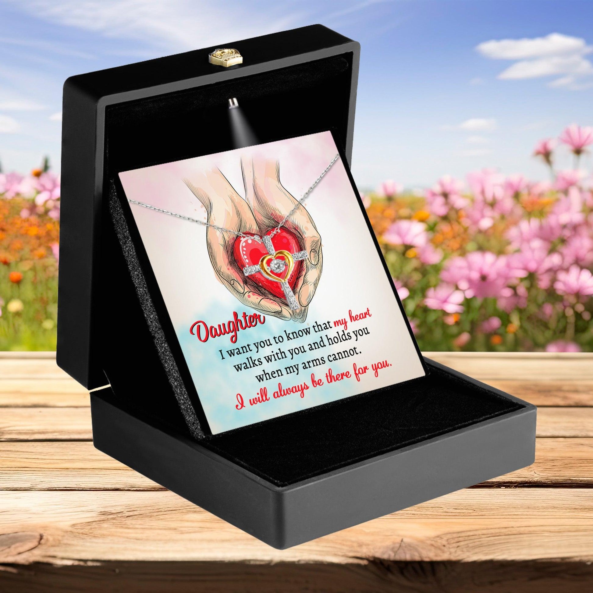 Gift for Daughter- I Will Always Be There Cross Pendant Necklace - Mallard Moon Gift Shop