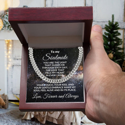 To My Soulmate - Chain Necklace with Romantic Message Card and Gift Box - Mallard Moon Gift Shop
