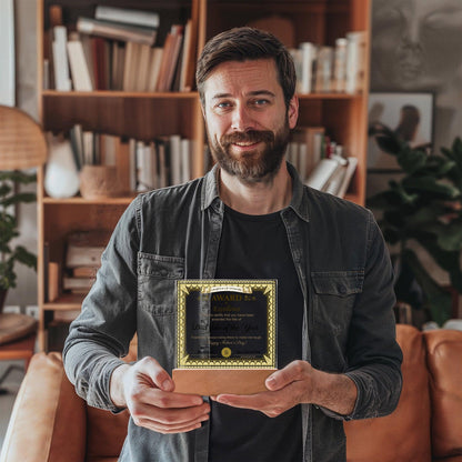 Gift for Dad Award of Excellence for Dad Joke of the Year Personalized Acrylic Plaque - Mallard Moon Gift Shop