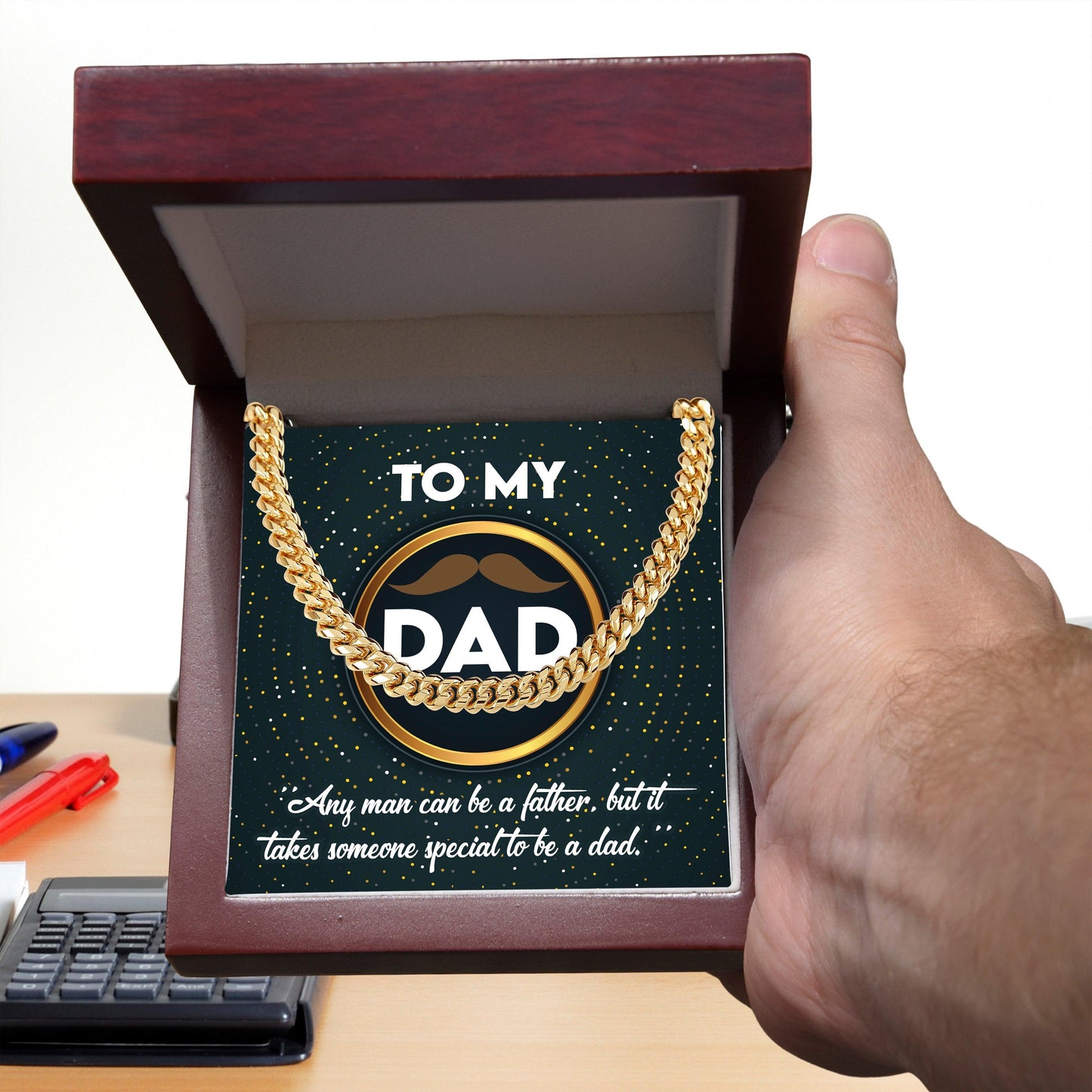 Dad Gift - It Takes Someone Special to Be a Dad Cuban Chain Link Necklace - Mallard Moon Gift Shop