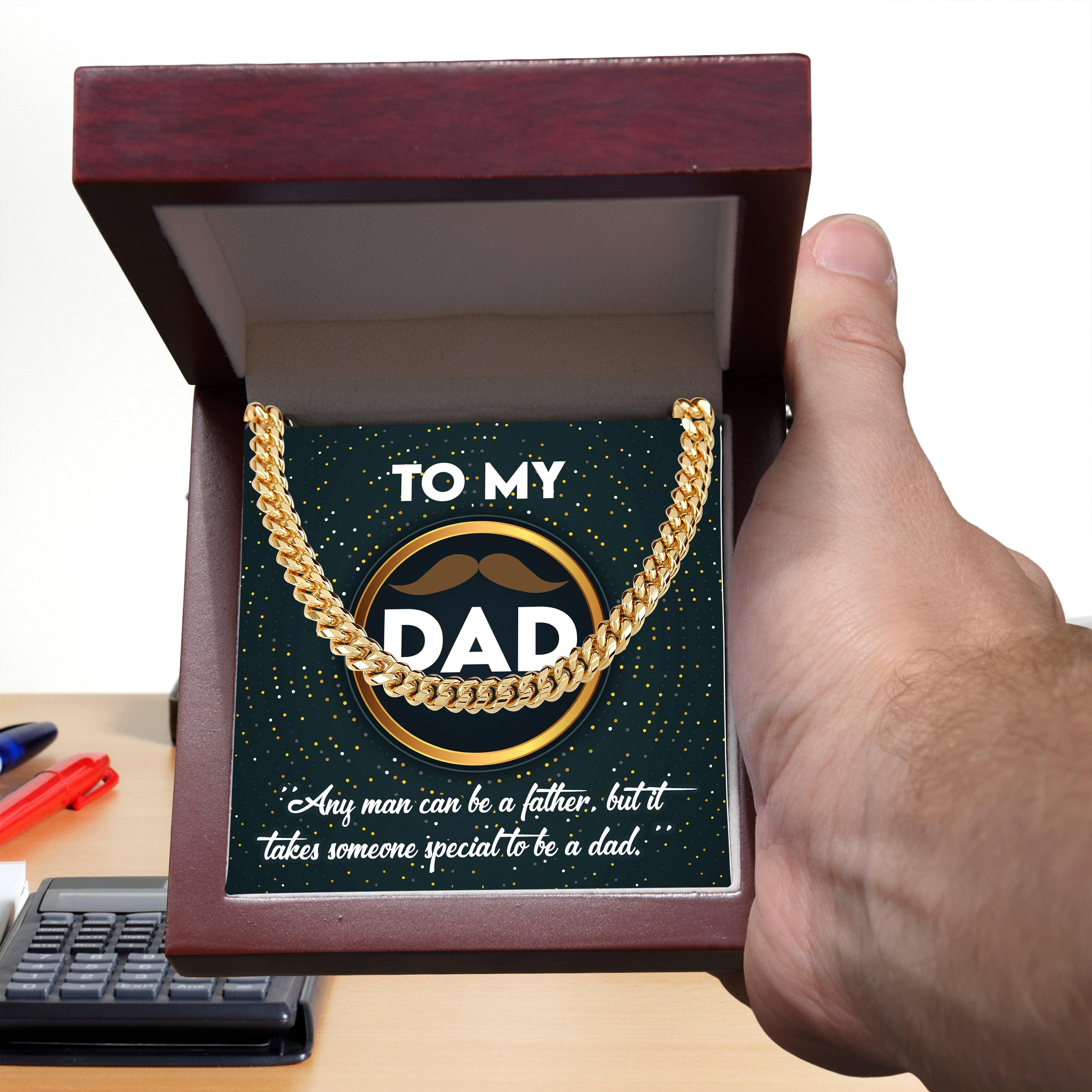 Dad Gift - It Takes Someone Special to Be a Dad Cuban Chain Link Necklace - Mallard Moon Gift Shop