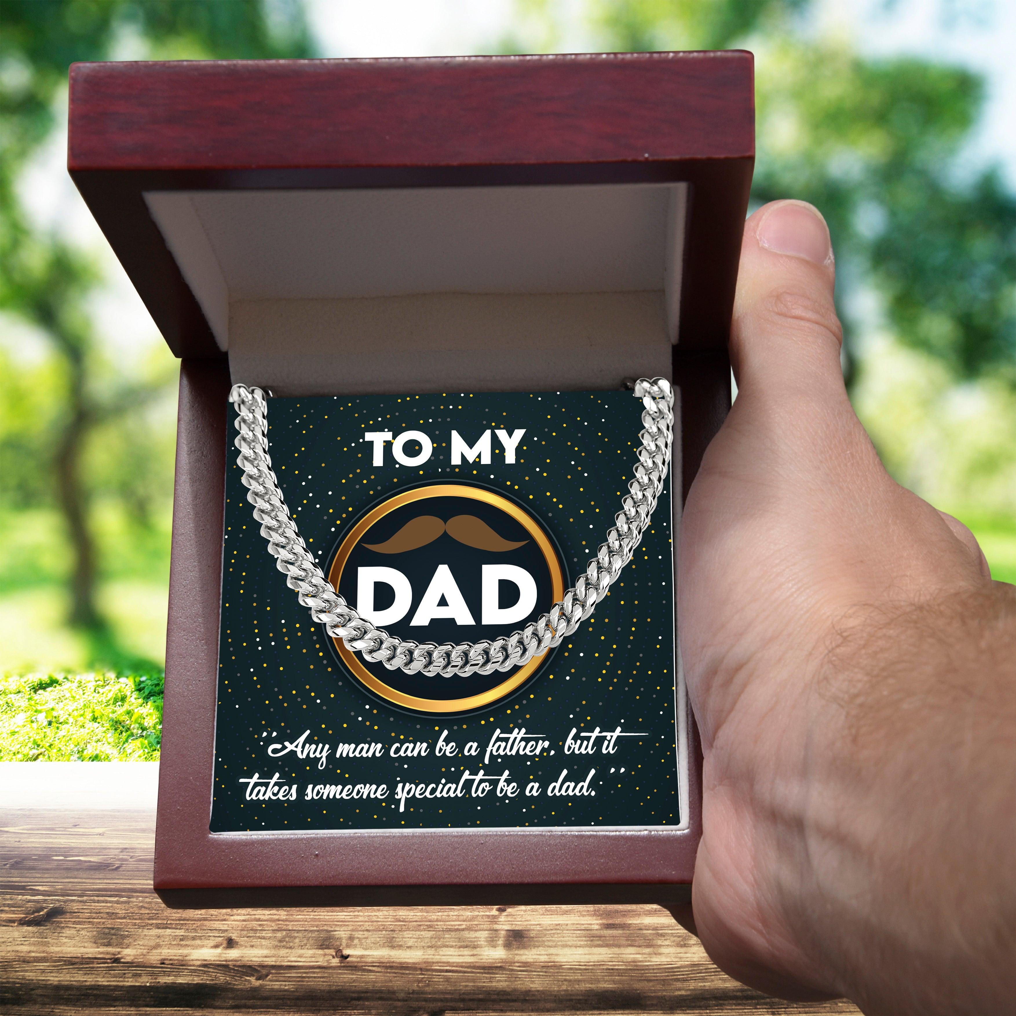 Dad Gift - It Takes Someone Special to Be a Dad Cuban Chain Link Necklace - Mallard Moon Gift Shop