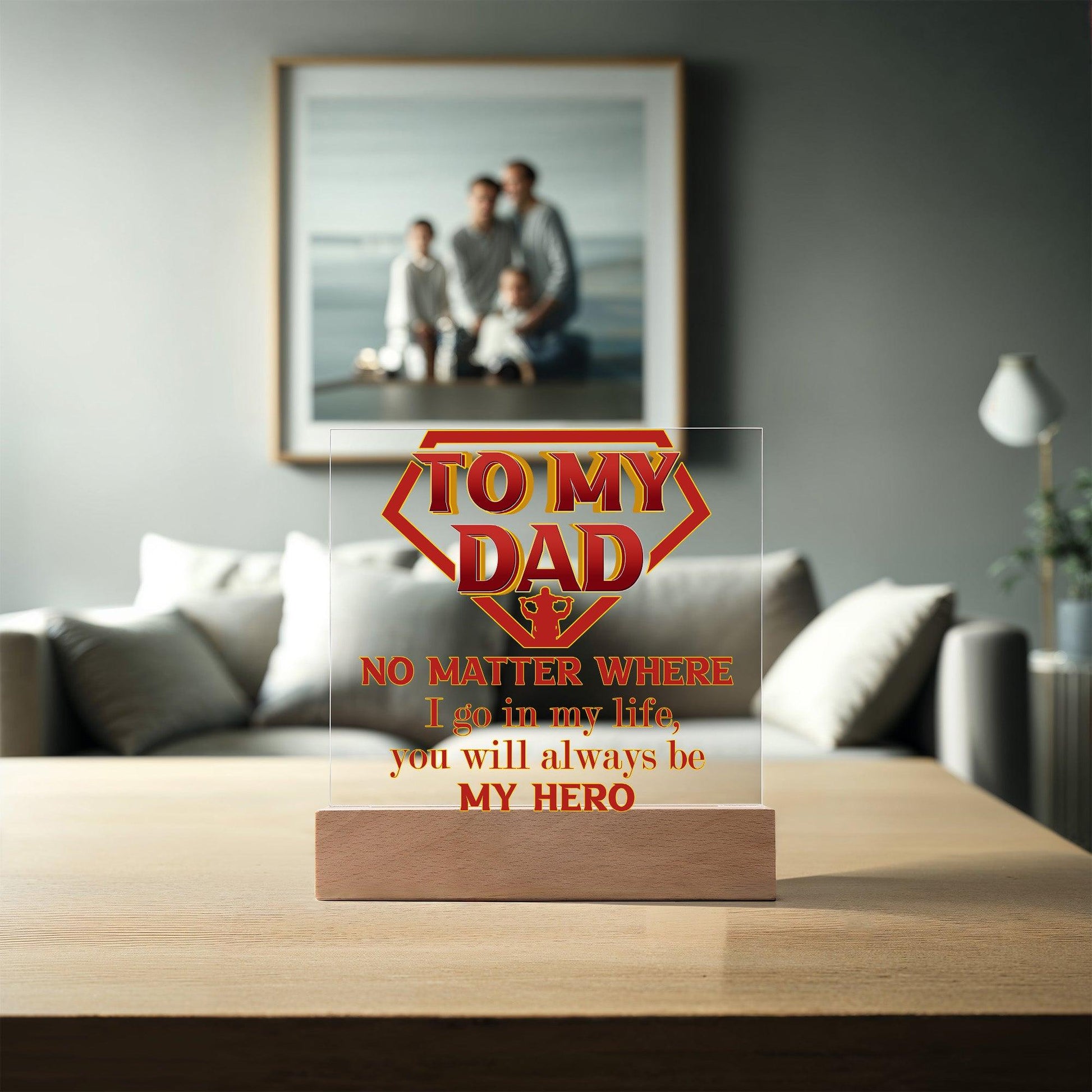 Dad Superhero Award Acrylic Plaque You Will Always Be My Hero - Mallard Moon Gift Shop