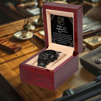 Dad Gift -Funny Happy Farter's Day Black Chronograph Watch - Mallard Moon Gift Shop