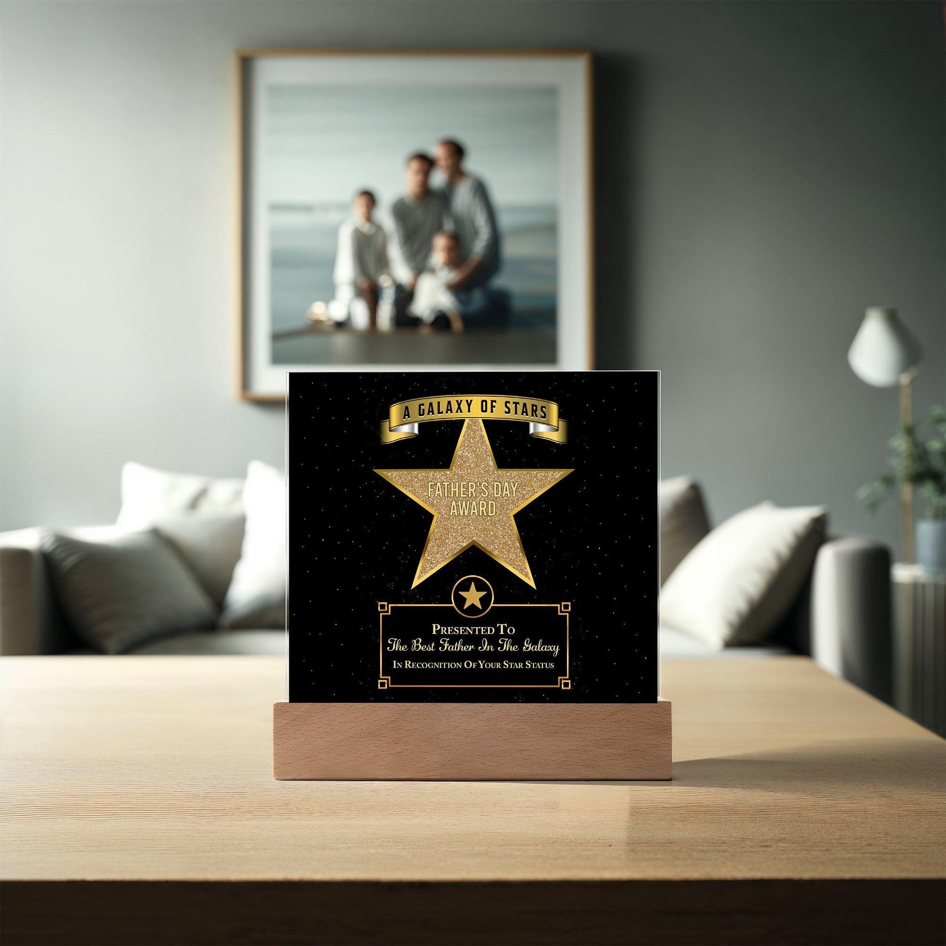 Father's Day Award for Best Father in the Galaxy Acrylic Plaque - Mallard Moon Gift Shop