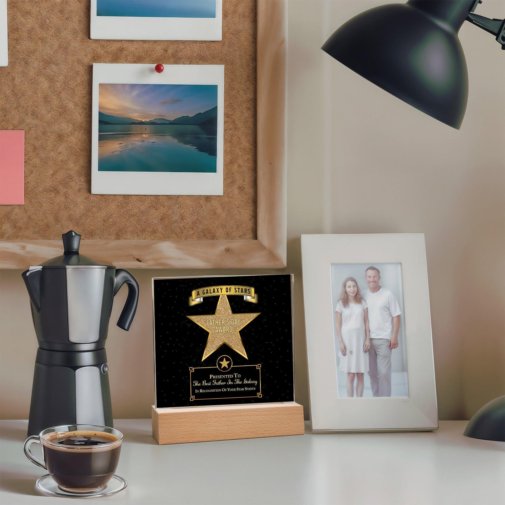 Father's Day Award for Best Father in the Galaxy Acrylic Plaque - Mallard Moon Gift Shop