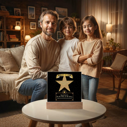 Father's Day Award for Best Father in the Galaxy Acrylic Plaque - Mallard Moon Gift Shop