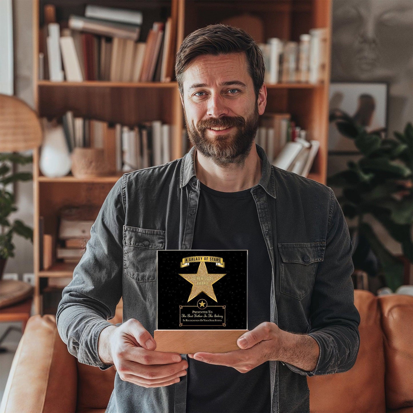 Father's Day Award for Best Father in the Galaxy Acrylic Plaque - Mallard Moon Gift Shop