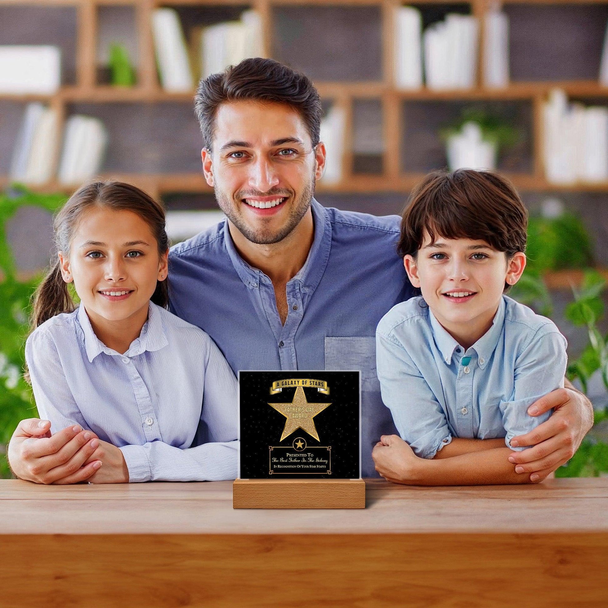 Father's Day Award for Best Father in the Galaxy Acrylic Plaque - Mallard Moon Gift Shop