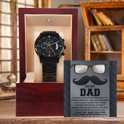 Gift for Dad - What I Learned From You Black Chronograph Watch - Mallard Moon Gift Shop