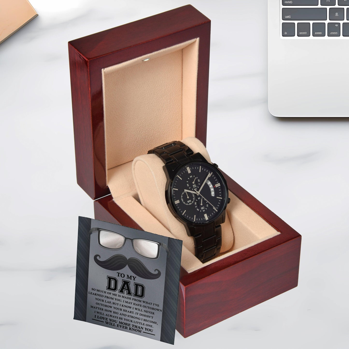Gift for Dad - What I Learned From You Black Chronograph Watch - Mallard Moon Gift Shop