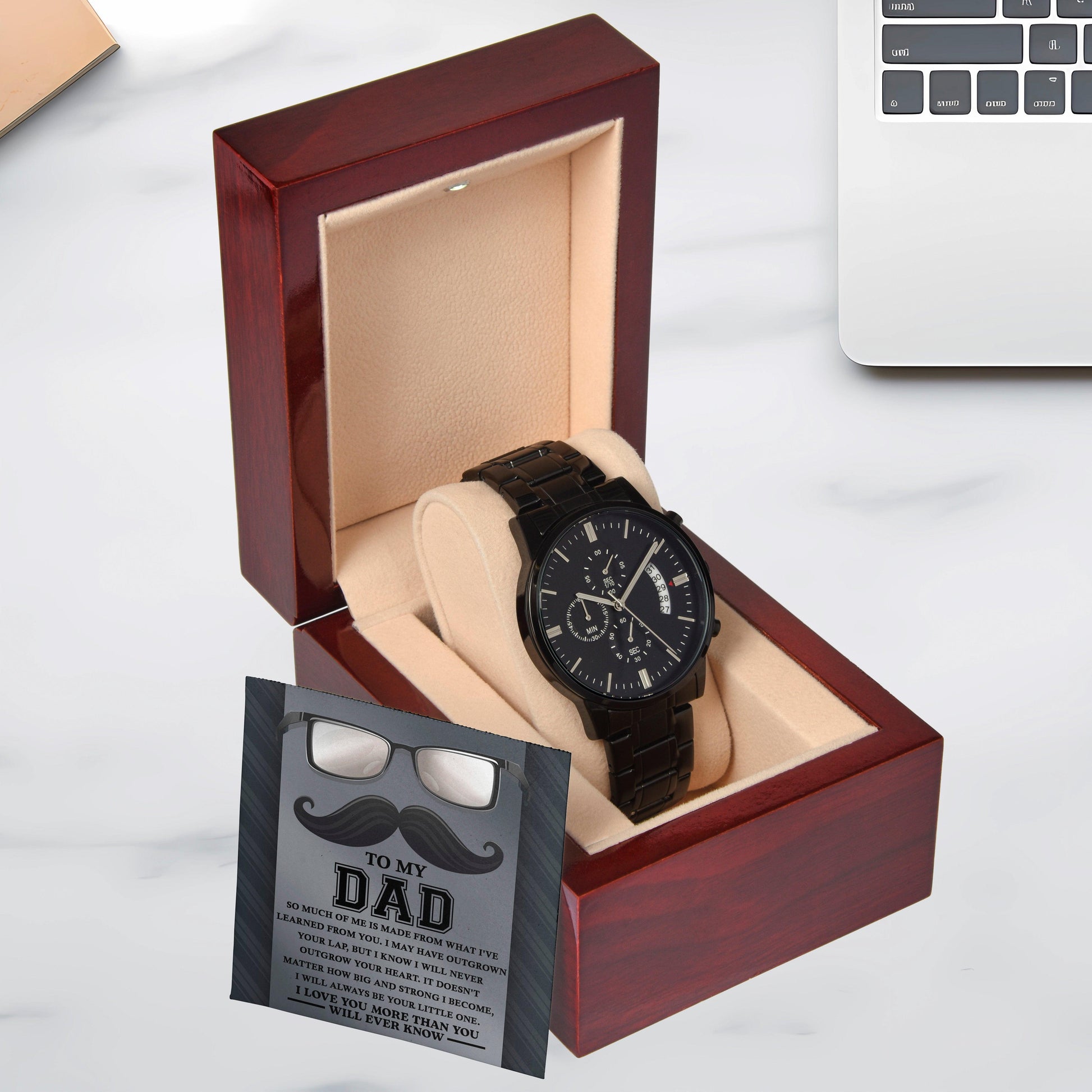 Gift for Dad - What I Learned From You Black Chronograph Watch - Mallard Moon Gift Shop