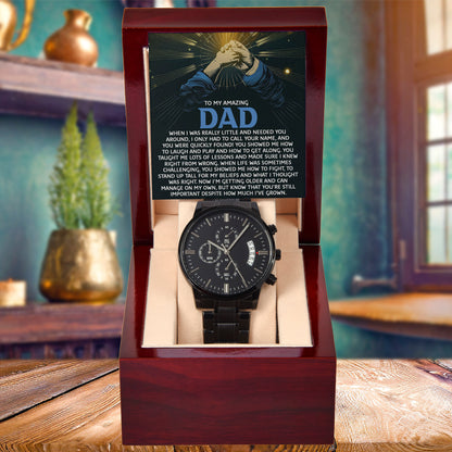 To My Amazing Dad Chronograph Watch Gift | Meaningful Father's Day Watch from Son or Daughter - Timepiece with Heartfelt Message | Unique Birthday or Christmas Gift for Dad - Mallard Moon Gift Shop