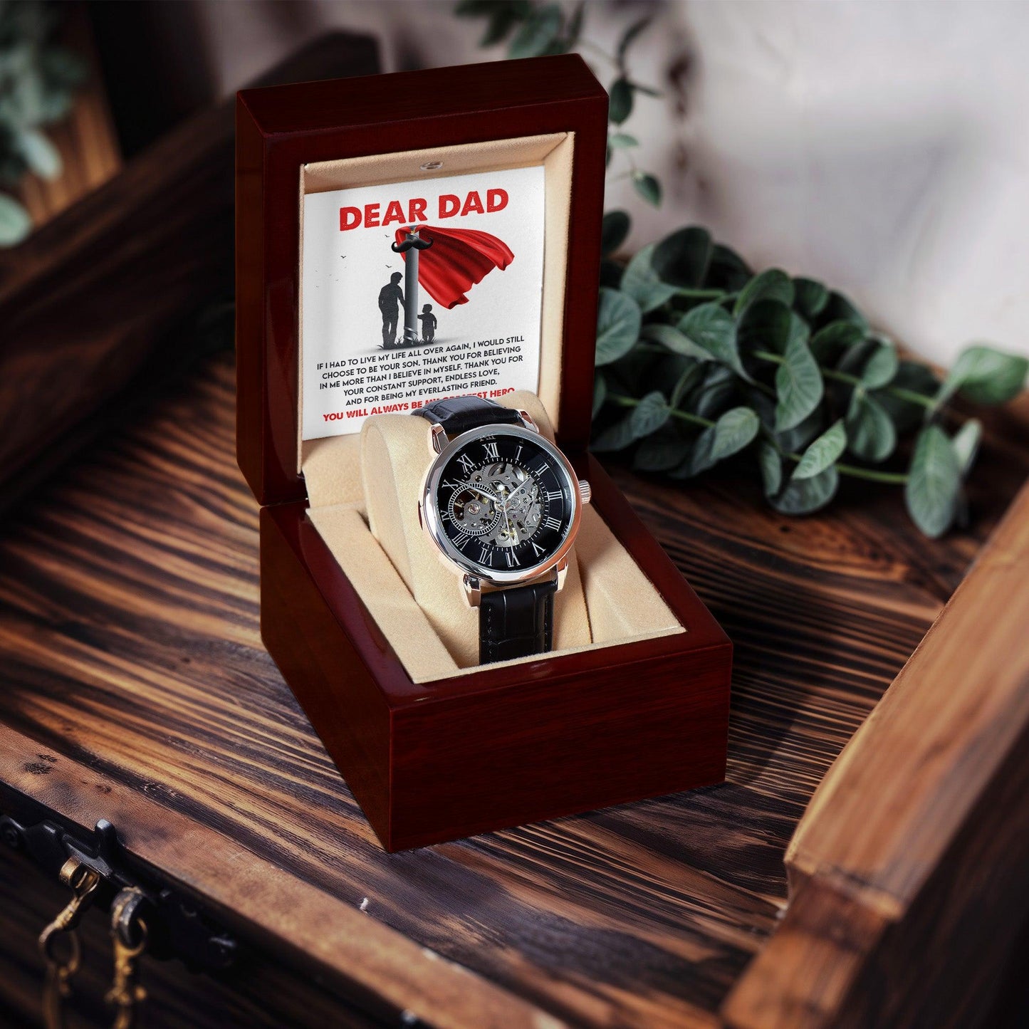 Dad Gift - You Are My Greatest Hero Men's Openwork Watch with Gift Box - Mallard Moon Gift Shop