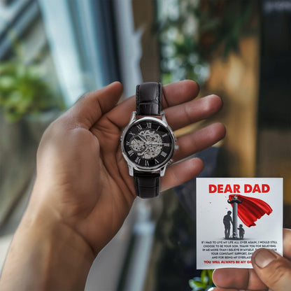 Dad Gift - You Are My Greatest Hero Men's Openwork Watch with Gift Box - Mallard Moon Gift Shop