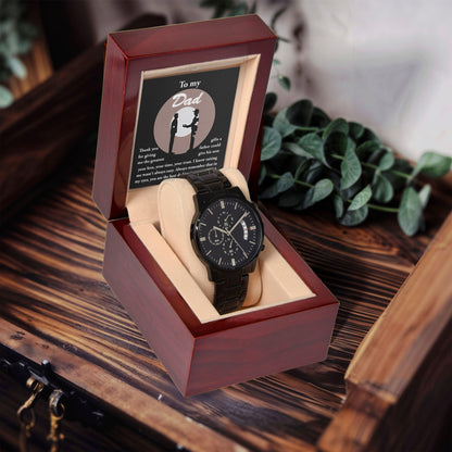 Dad Gift -The Greatest Gifts- Your Love, Time and Trust Black Chronograph Watch - Mallard Moon Gift Shop