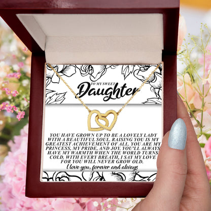 To My Sweet Daughter – You'll Always Have My Warmth When the World Turns Cold – Necklace Gift from Mom or Dad with Message Card - Mallard Moon Gift Shop