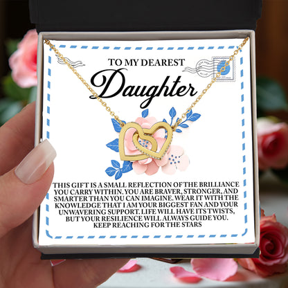 To My Dearest Daughter – Keep Reaching for the Stars - Inspirational Necklace Gift with Message Card - Mallard Moon Gift Shop