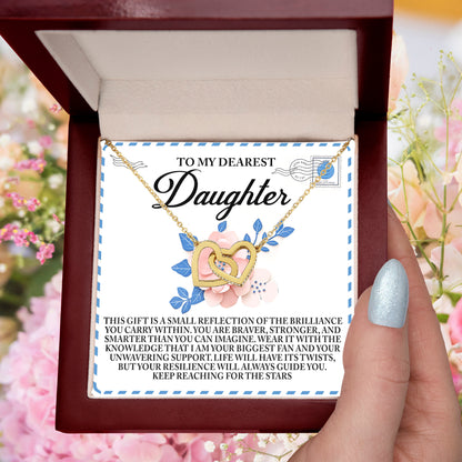 To My Dearest Daughter – Keep Reaching for the Stars - Inspirational Necklace Gift with Message Card - Mallard Moon Gift Shop