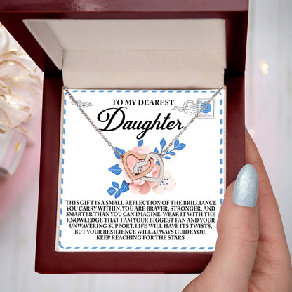 To My Dearest Daughter – Keep Reaching for the Stars - Inspirational Necklace Gift with Message Card - Mallard Moon Gift Shop