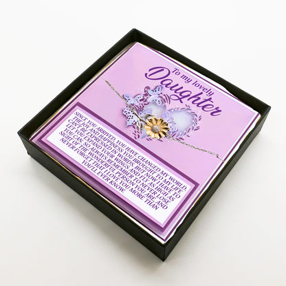 To My Lovely Daughter – Expand Your Wings and Fly – Sunflower Bracelet Gift with Message Card - Mallard Moon Gift Shop