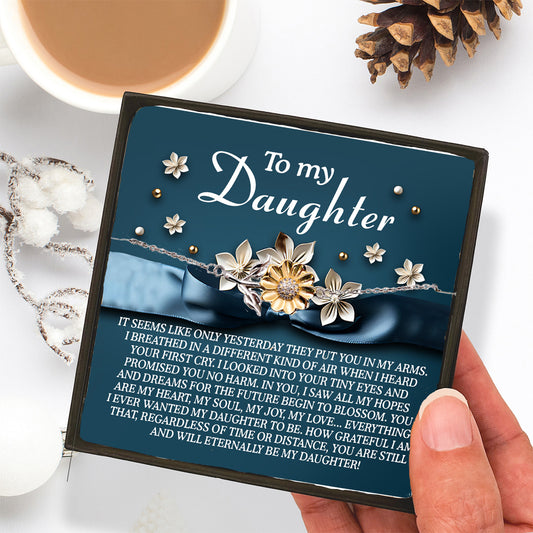 To My Daughter – You Are My Heart, My Soul, My Joy – Timeless Sunflower Bracelet Gift with Loving Message - Mallard Moon Gift Shop