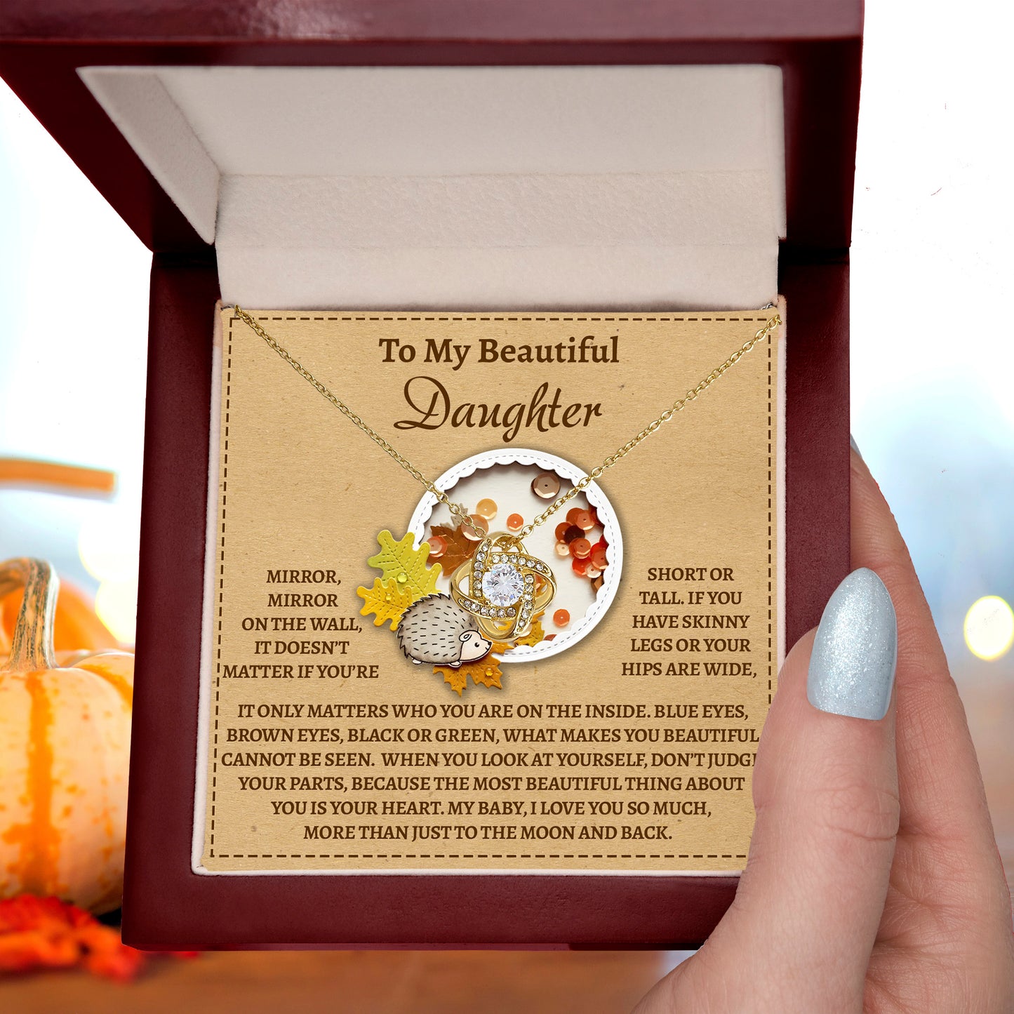 Gift for Daughter - On The Wall - Love Knot Pendant Necklace - Mallard Moon