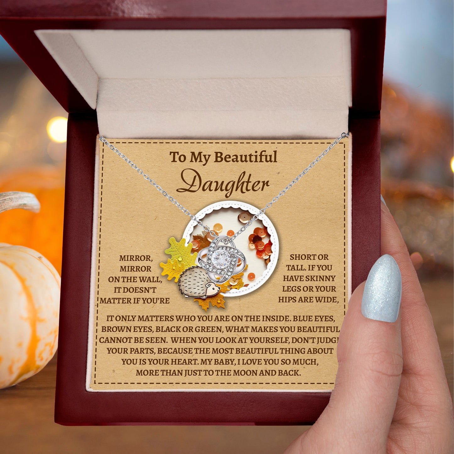 Gift for Daughter - On The Wall - Love Knot Pendant Necklace - Mallard Moon