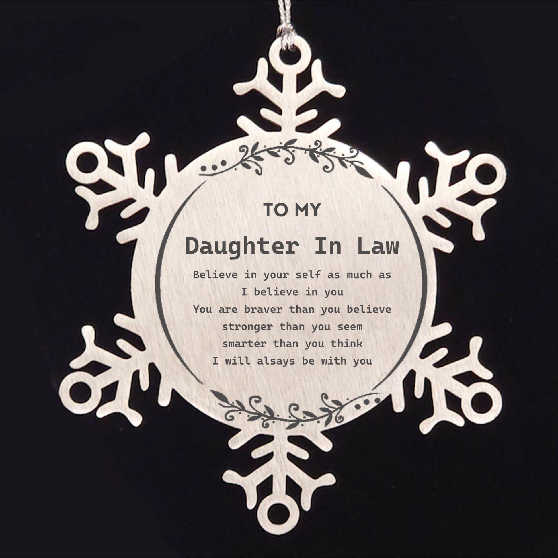 Daughter Snowflake Ornament Gifts, To My Daughter You are braver than you believe, stronger than you seem, Inspirational Gifts For Daughter Ornament, Birthday, Christmas Gifts