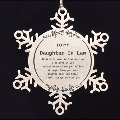 Daughter Snowflake Ornament Gifts, To My Daughter You are braver than you believe, stronger than you seem, Inspirational Gifts For Daughter Ornament, Birthday, Christmas Gifts