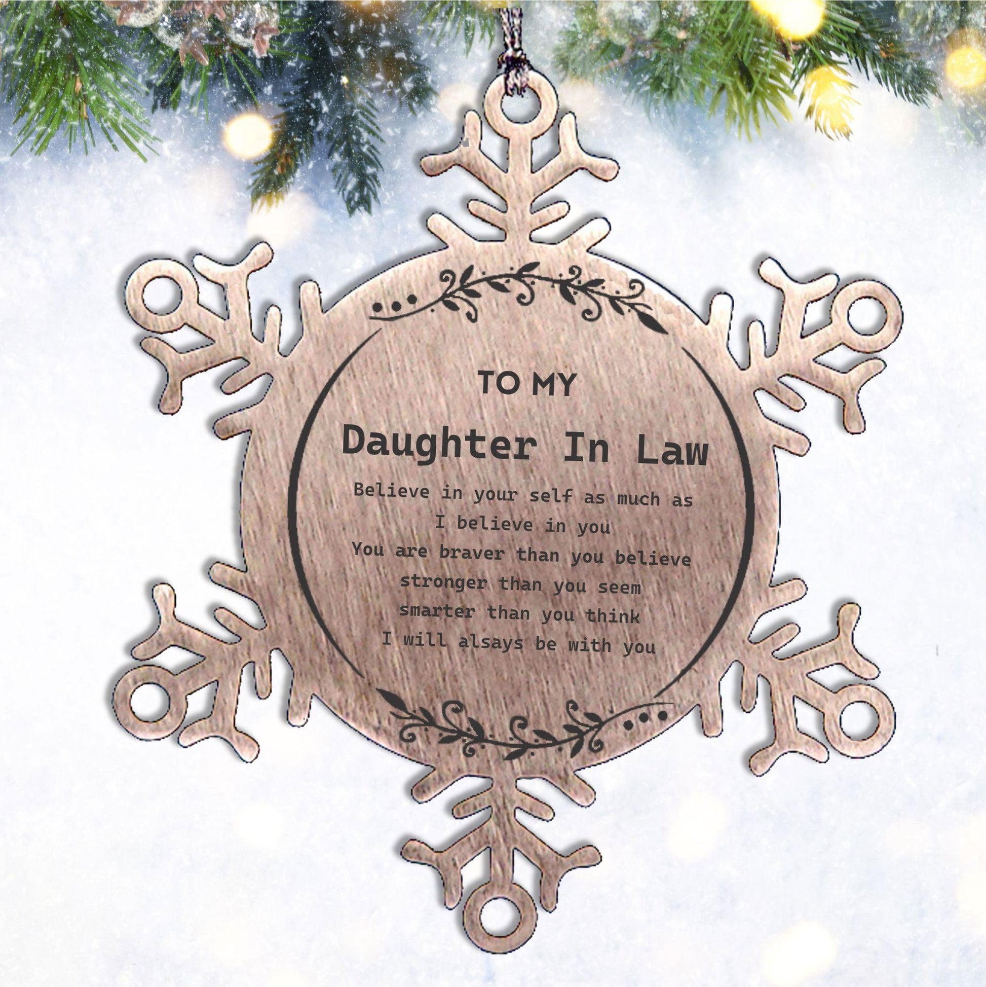 Daughter Snowflake Ornament Gifts, To My Daughter You are braver than you believe, stronger than you seem, Inspirational Gifts For Daughter Ornament, Birthday, Christmas Gifts