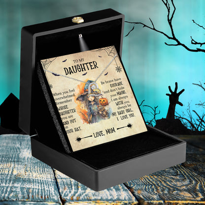 Daughter Halloween Inspired - Put Your Hat On and Don't Hide Your Magic Love Dancing Heart Necklace - Mallard Moon Gift Shop