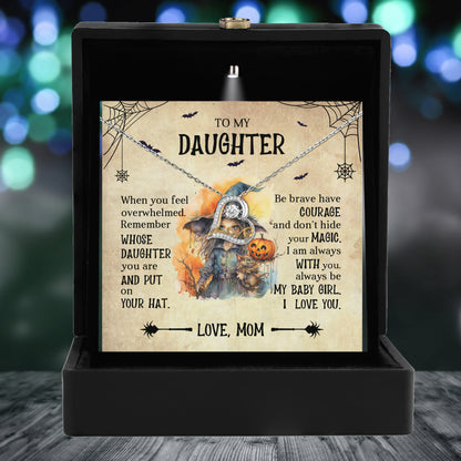 Daughter Halloween Inspired - Put Your Hat On and Don't Hide Your Magic Love Dancing Heart Necklace - Mallard Moon Gift Shop