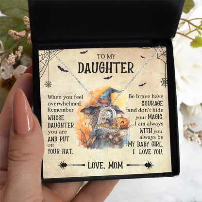 Daughter Halloween Inspired - Put Your Hat On and Don't Hide Your Magic Love Dancing Heart Necklace - Mallard Moon Gift Shop