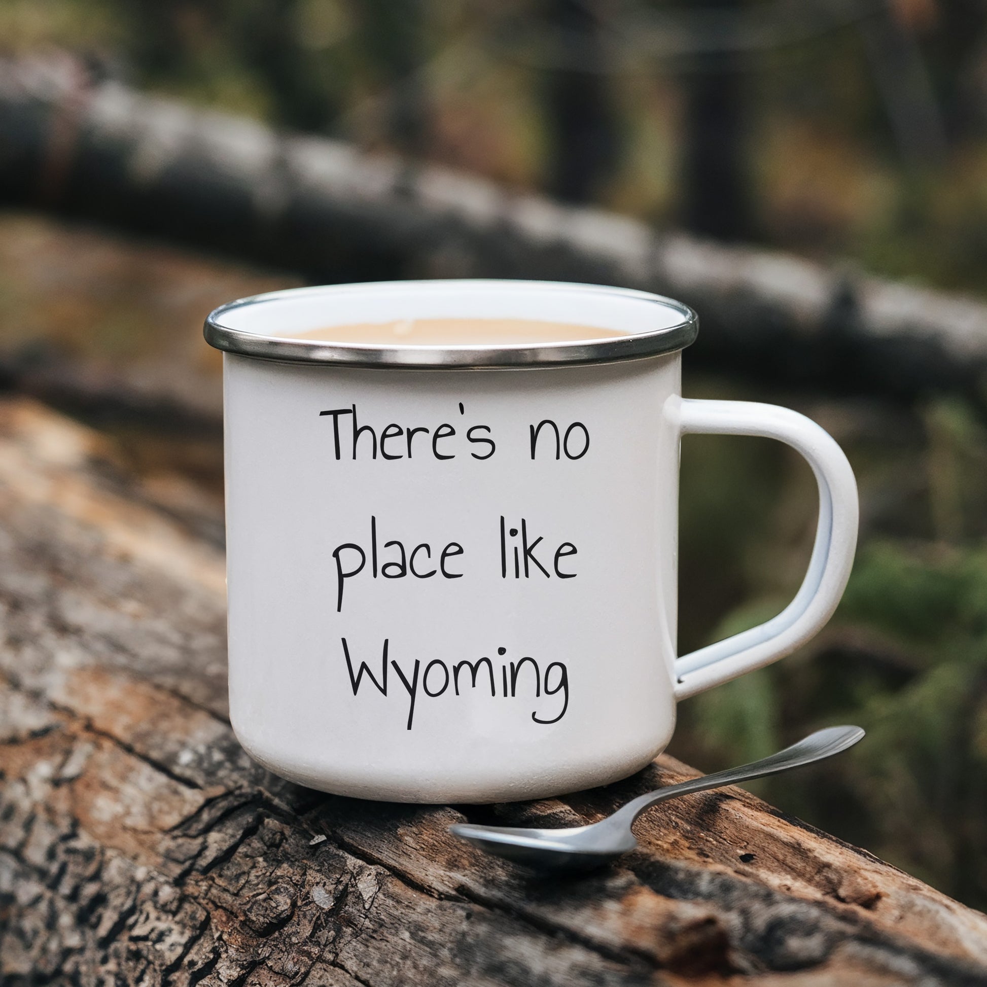 Wyoming Love Camping Mug - There's No Place Like Wyoming - Mallard Moon Gift Shop