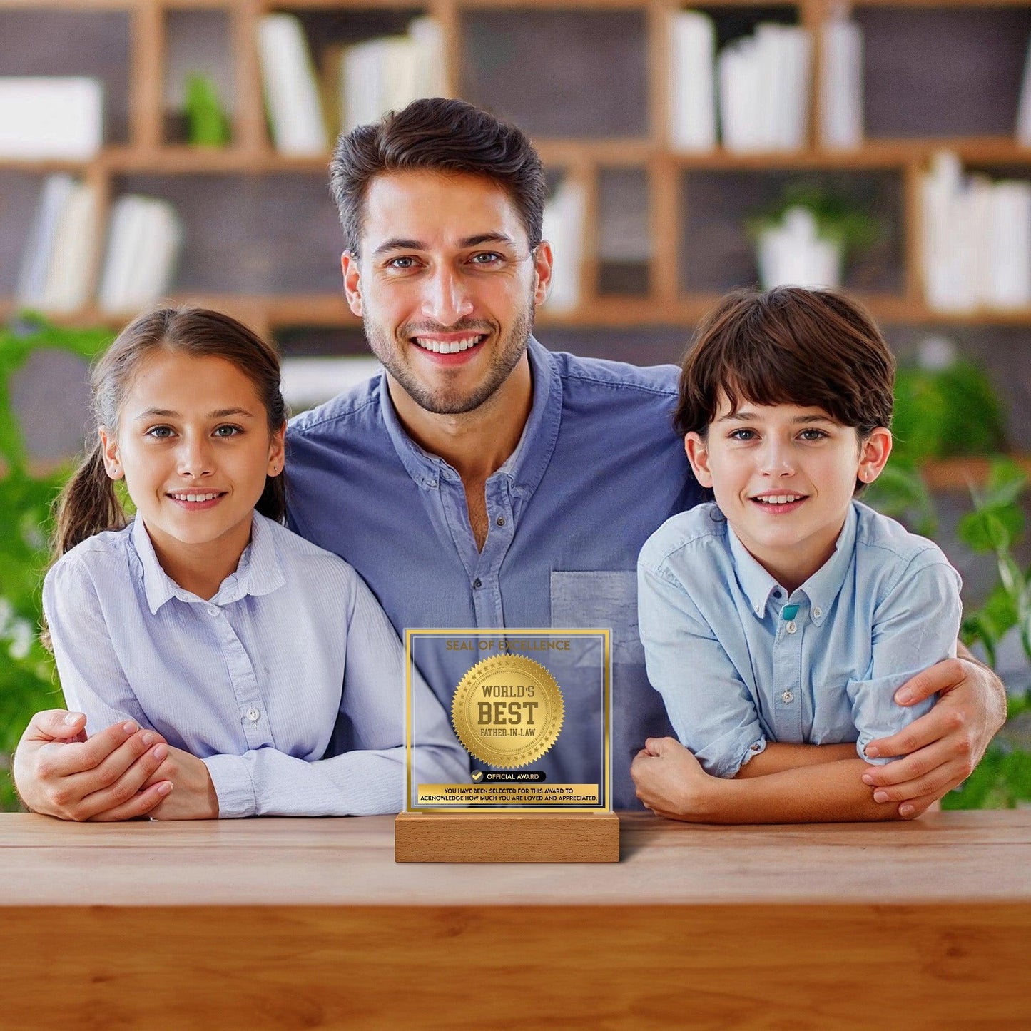 Gift for Father-in-Law Seal of Excellence Award World's Best Father-in-Law Acrylic Plaque - Mallard Moon Gift Shop