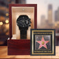 Gift for Dad Hollywood Walk of Fame Father of the Year Black Chronograph Watch - Mallard Moon Gift Shop