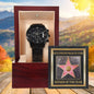 Gift for Dad Hollywood Walk of Fame Father of the Year Black Chronograph Watch - Mallard Moon Gift Shop