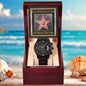 Gift for Dad Hollywood Walk of Fame Father of the Year Black Chronograph Watch - Mallard Moon Gift Shop