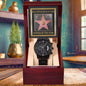 Gift for Dad Hollywood Walk of Fame Father of the Year Black Chronograph Watch - Mallard Moon Gift Shop