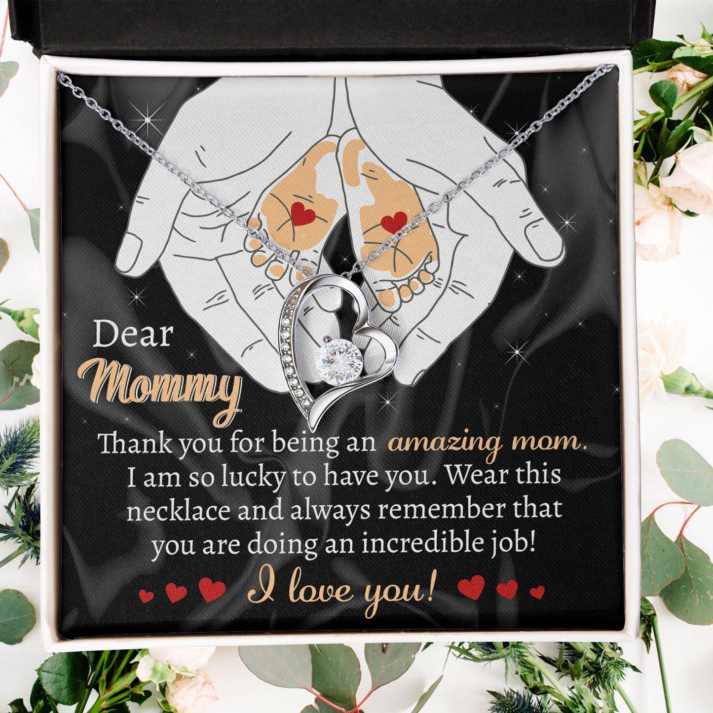 Gift for the Expectant Mom You are Doing An Incredible Job Forever Love Heart Pendant Necklace - Mallard Moon Gift Shop