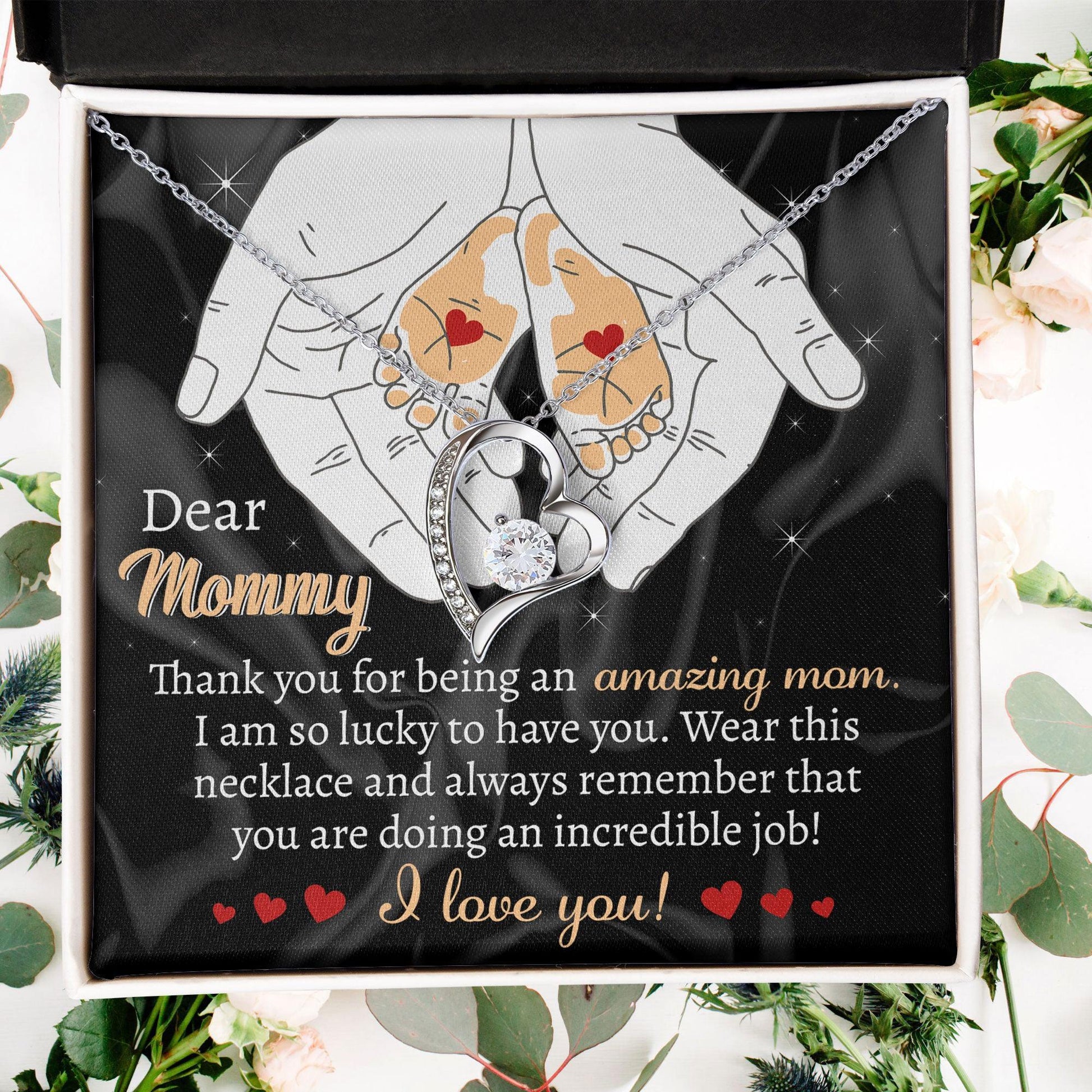 Gift for the Expectant Mom You are Doing An Incredible Job Forever Love Heart Pendant Necklace - Mallard Moon Gift Shop