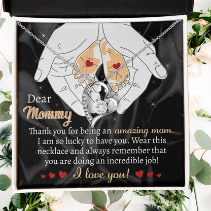 Gift for the Expectant Mom You are Doing An Incredible Job Forever Love Heart Pendant Necklace - Mallard Moon Gift Shop